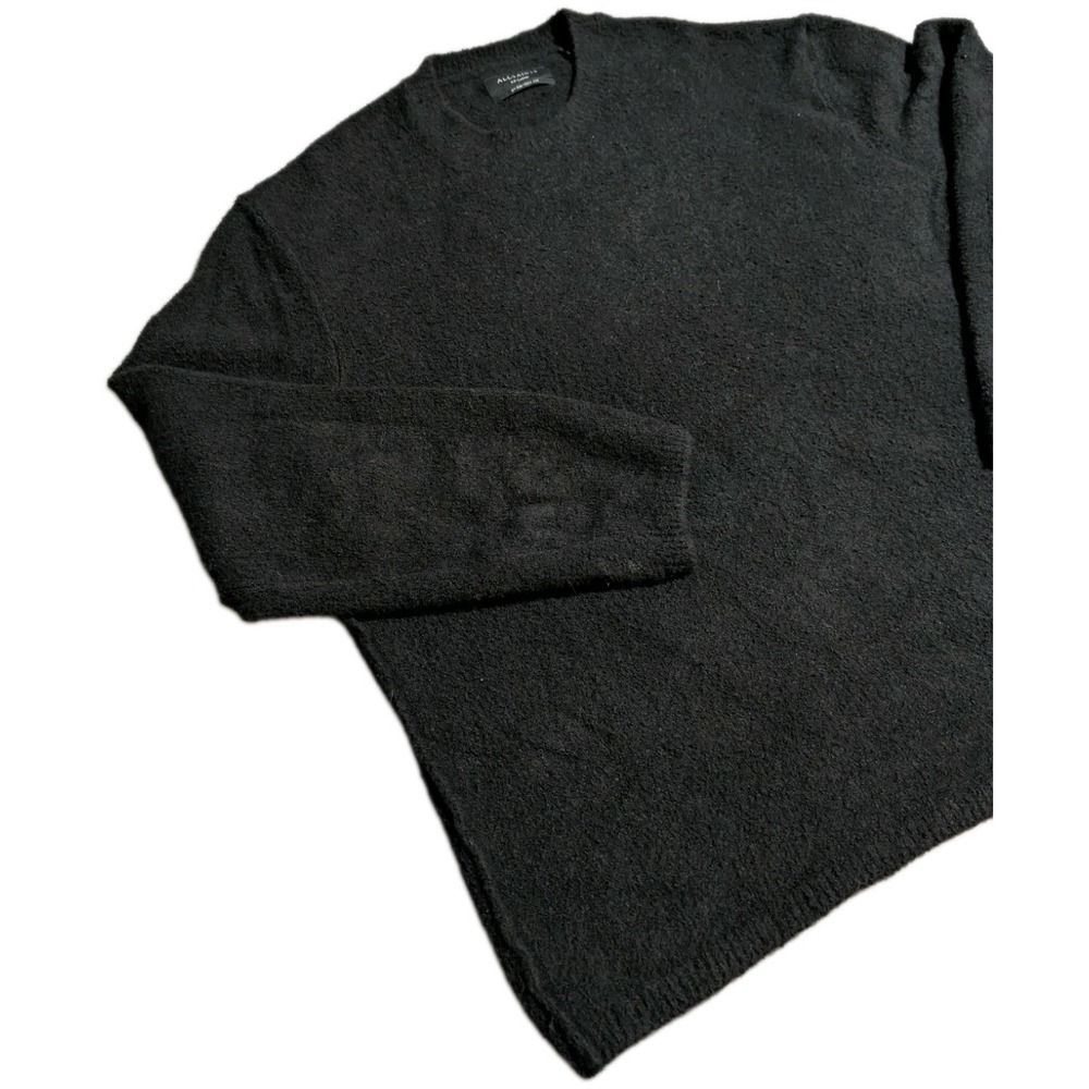 AllSaints Oversized Boucle Crewneck Sweater Mens XXL Black Textured Pullover - Picture 8 of 8